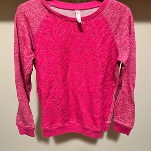 Cherokee Pink Sweater Classic Crew Neck Pullover